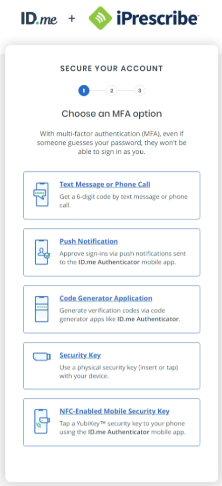 Step 2: Identity proofing with ID.me for iPrescribe – DrFirst