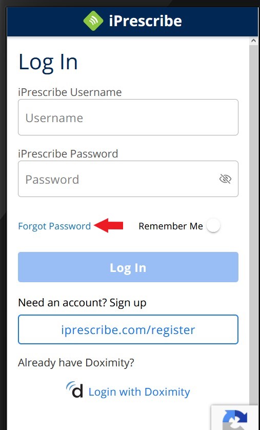 iPrescribe login password reset.jpg