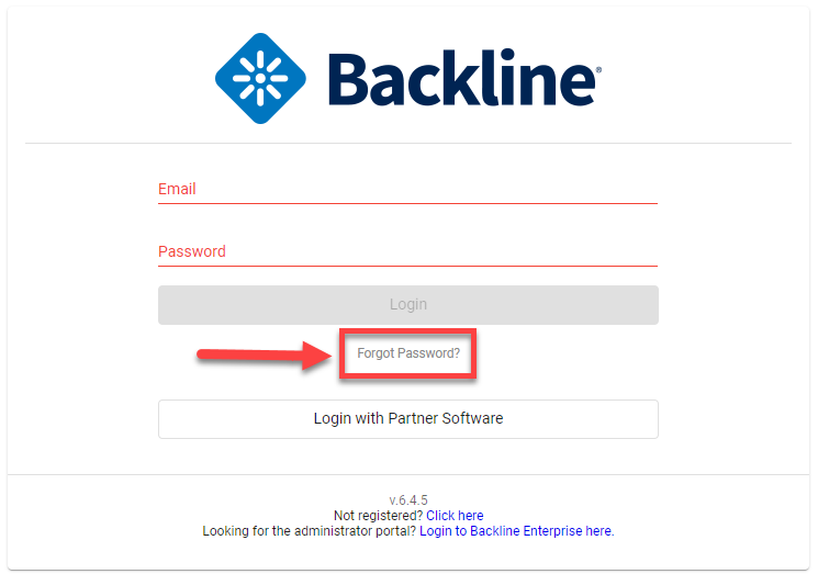 Backline login page (click to enlarge)